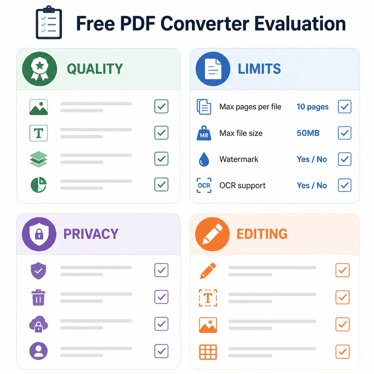 Checklist-style infographic titled 