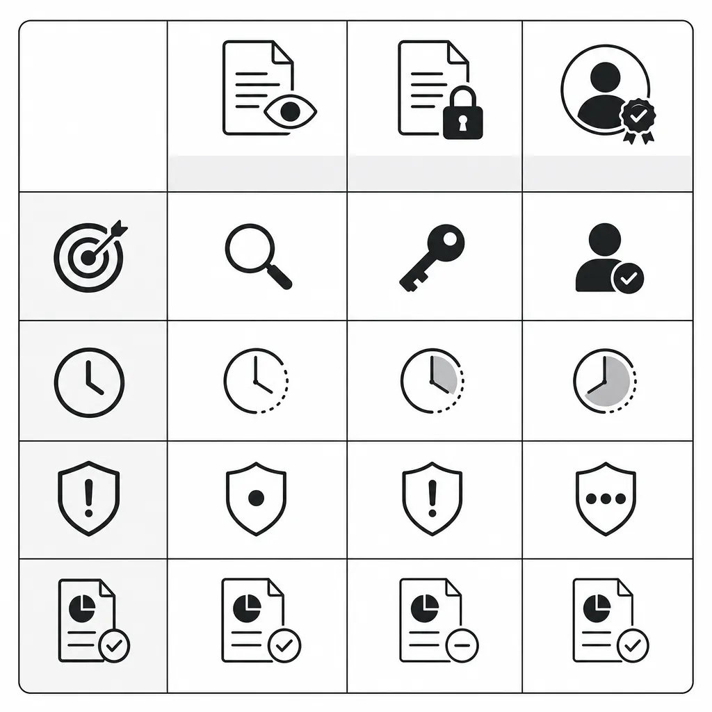A comparison table infographic with 3 columns (Can open but restricted / Requires password to open /