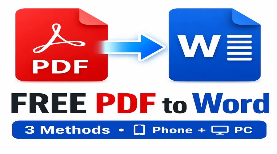 PDF怎么免费转Word?手机电脑都能用的3种方法,先分清文字版和扫描版