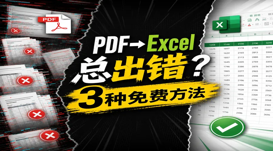 PDF转Excel总出错？先分清PDF类型，再用这3种免费方法
