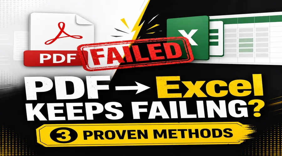 免费PDF转Excel总失败？先分清3种PDF类型，再选对方法