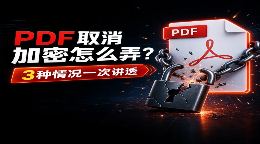 PDF取消加密怎么弄?先分清2种密码,3种情况一次讲透