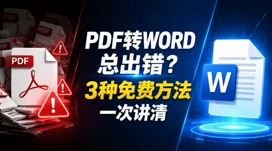 PDF转Word总出错?先判断文件类型,再用这3种免费方法