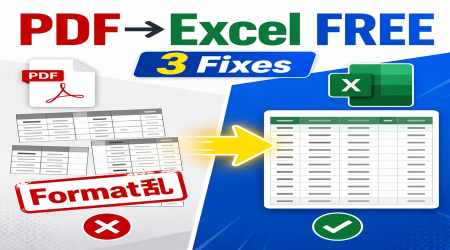 PDF转Excel在线免费总乱？先分清PDF类型，再用这3招修正格式