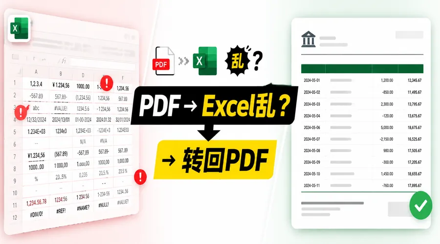 银行流水PDF转Excel总是错位？先判断文件类型，再教你稳妥转回PDF