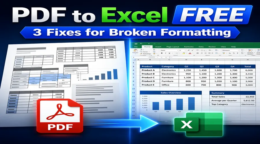 PDF转Excel免费方法：3种实用办法，尽量减少格式错乱