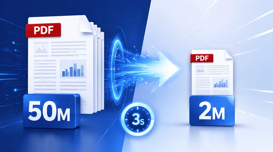 PDF文件在线压缩实测：50M合同压到2.1M，放大200%还能看清字