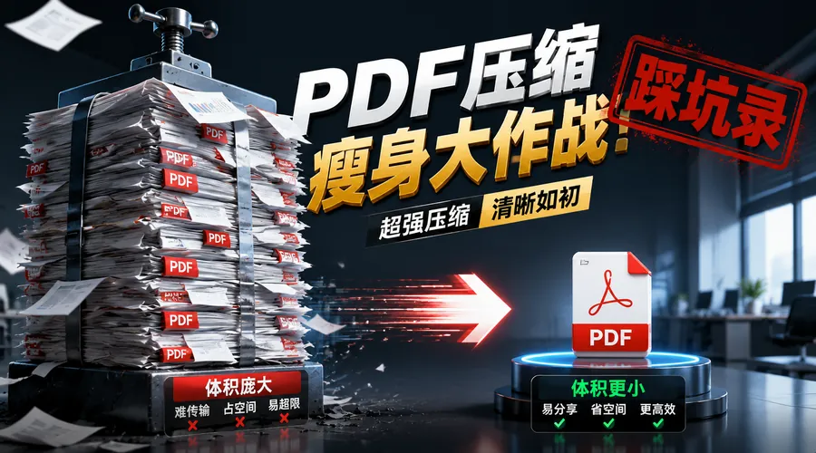PDF大小压缩踩坑录：压300份后，我只用这2招