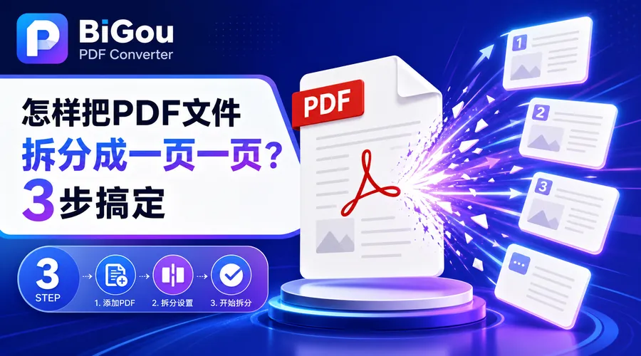 怎样把PDF文件拆分成一页一页?3步搞定(附实测细节)