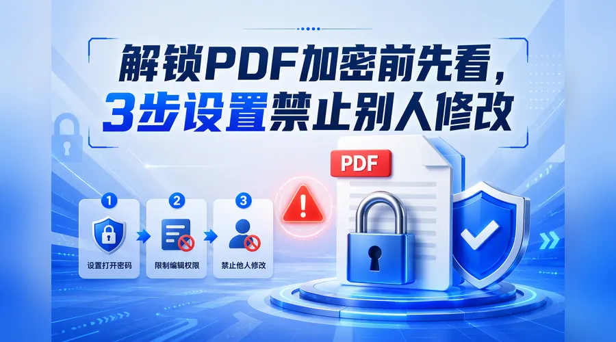 PDF加密后仍被修改？3步设置禁止编辑、复制和打印