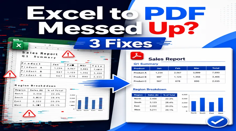 Excel转PDF格式错乱怎么办?3种常见修复方法讲清楚
