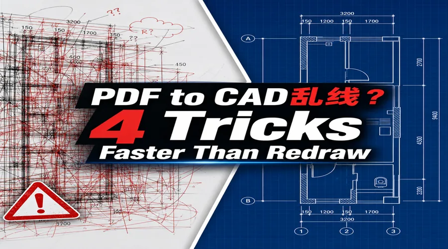 PDF转CAD总是乱线？先分清文件类型，这4招比重画更快