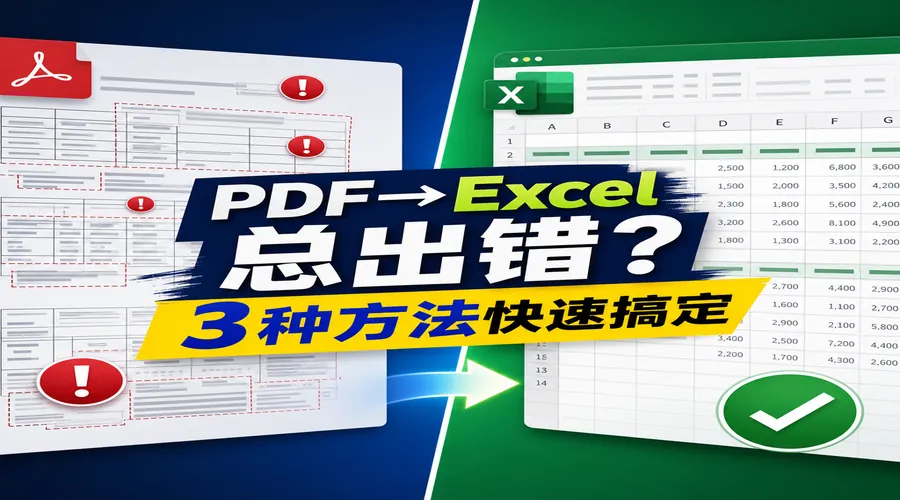 PDF转换成Excel总出错？先分清PDF类型，再用3种方法提高成功率