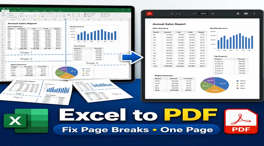 Excel怎么转换成PDF?分页总是错乱,教你设置成一页导出