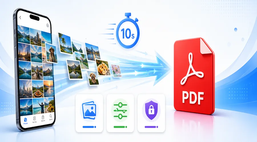 手机图片转PDF怎么弄?3种方法实测,最快10秒搞定